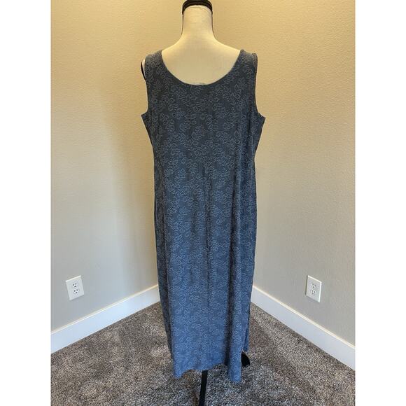 Vintage Connected Y2K Cottage Blue Floral Maxi Dress Sleeveless Size 18W - Picture 5 of 9